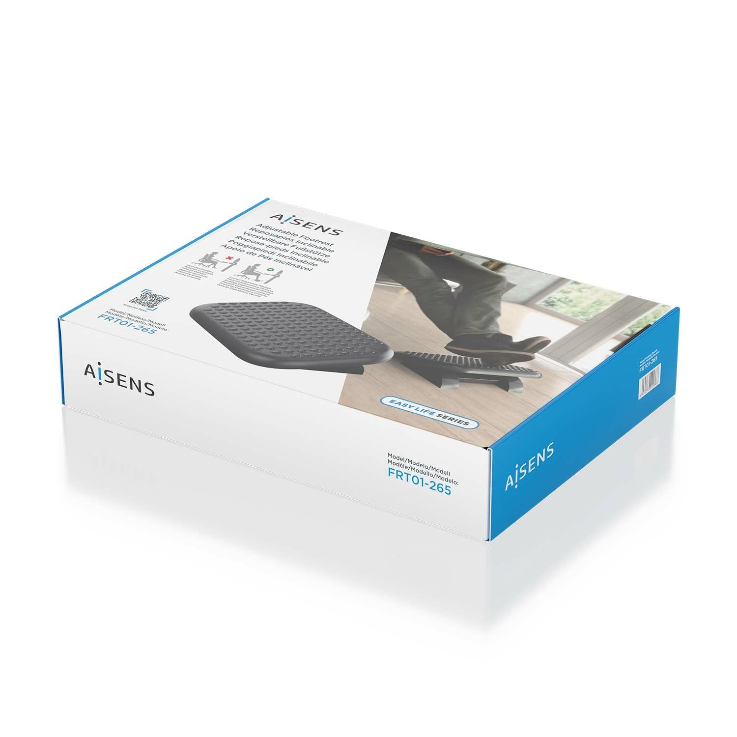 Aisens Reposapiés Inclinable, Negro
