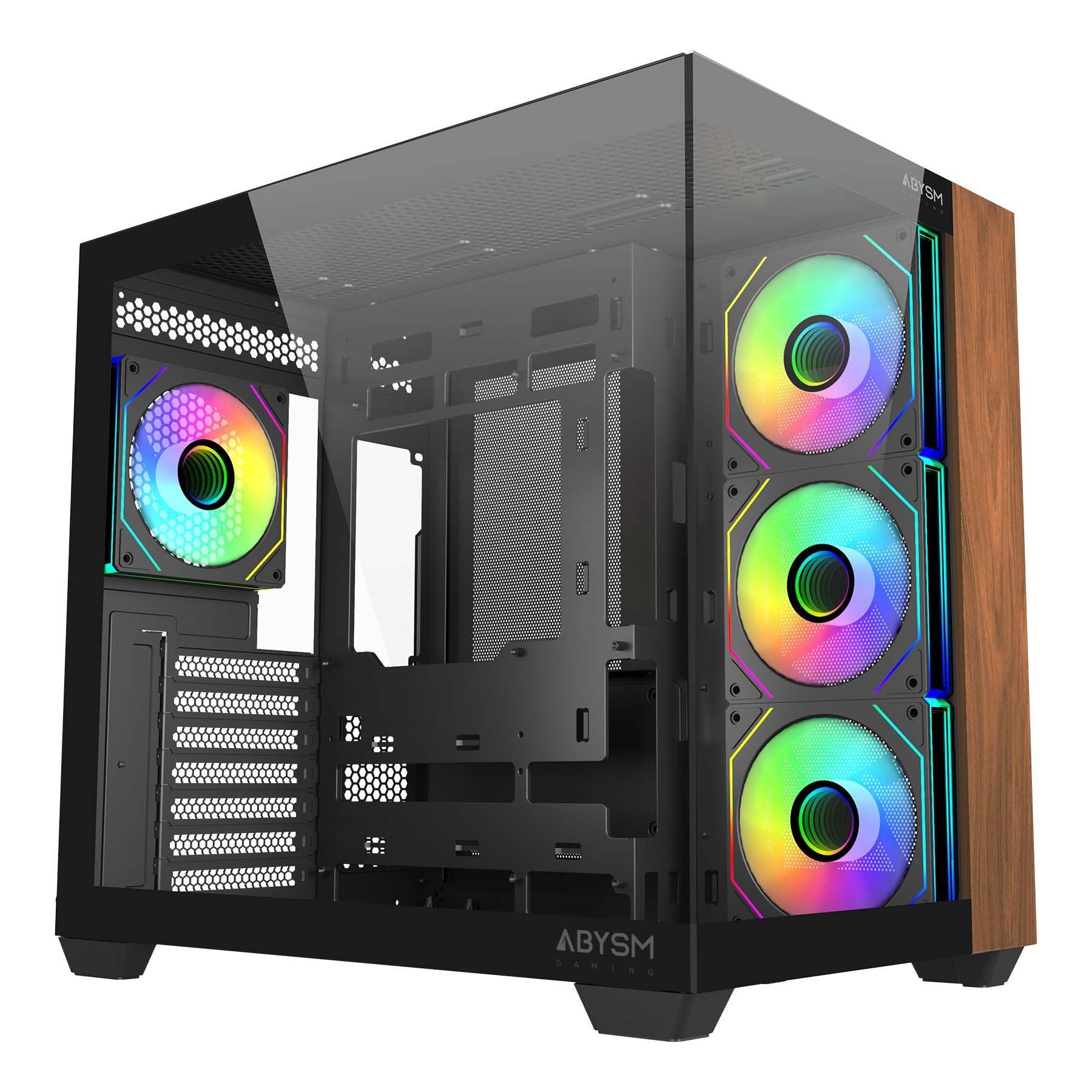 Caja Pc Abysm Danube Sava Nature 285b Black Argb Torre Atx, Itx, Micro Atx - Lateral Y Frontal Cristal Templado - 3.5" Y