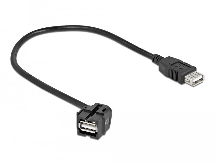 Delock Keystone Modul Usb 2.0 A Buchse 250° > Usb 2.0 A Buchse Mit Cable Schwarz