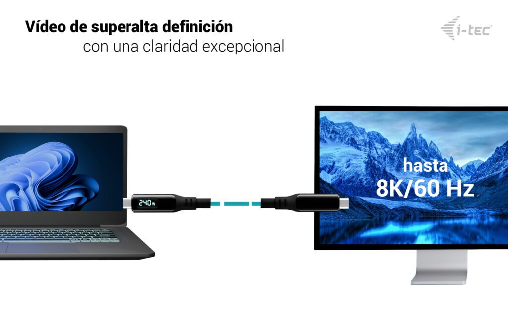 I-Tec Thunderbolt 4 Usb4 Class Pro Cable 240w With Lcd 40 Gbps 150 Cm