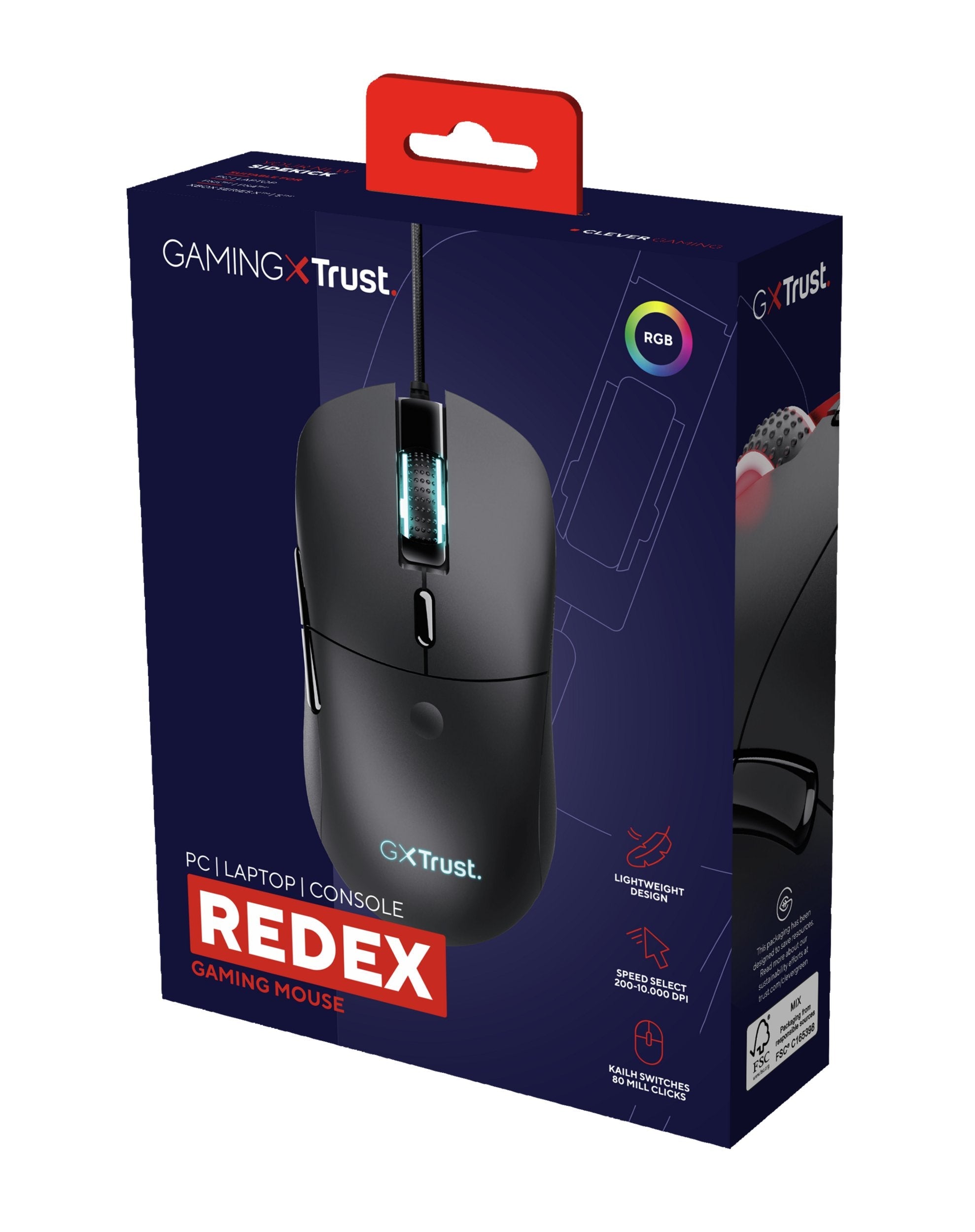 Ratón Gaming Trust Gaming Gxt 981 Redex Hasta 10000 Dpi