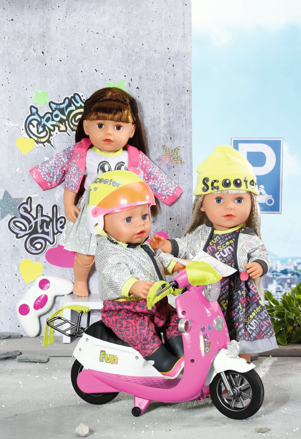 Zapf Creation Baby Born® City Deluxe Scooter Combo, Accesorios Para Muñecas 830215