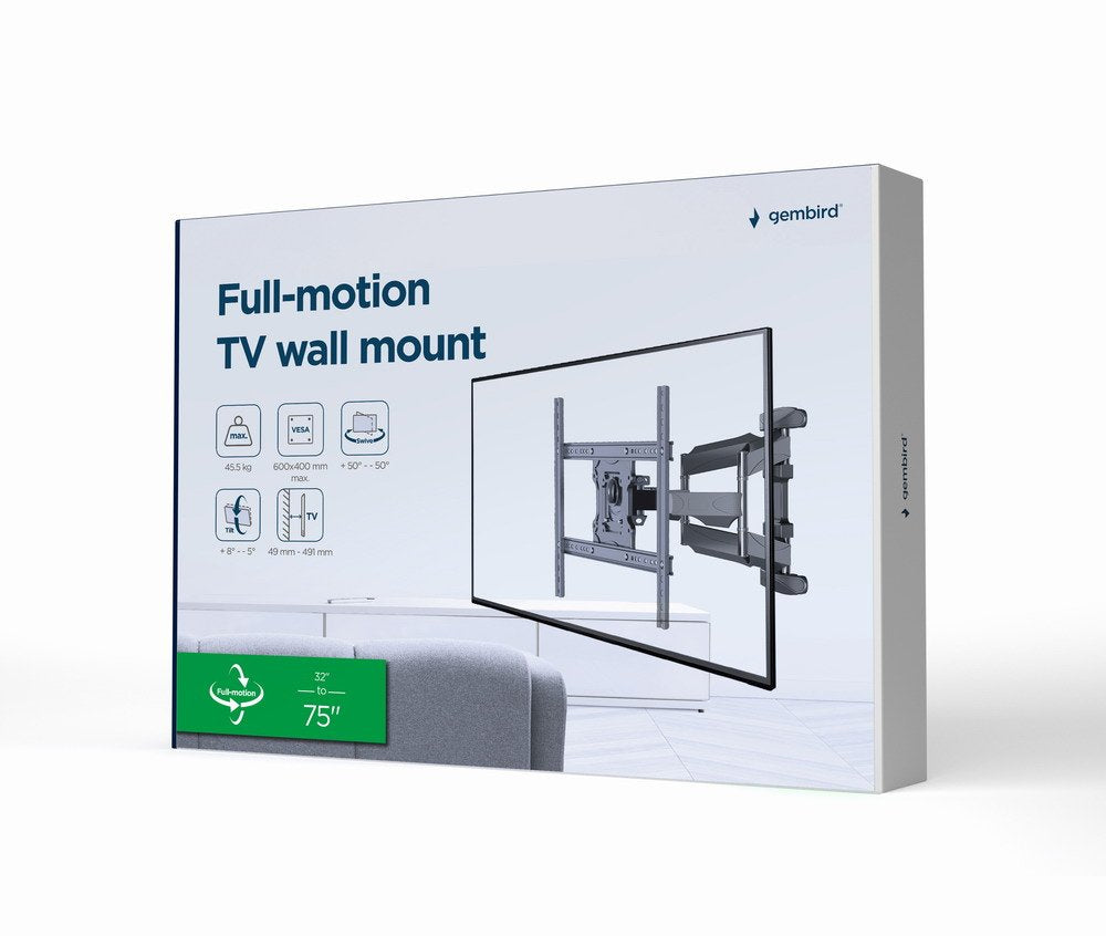 EAN 8716309127431 - Gembird WM-75ST-01 soporte para TV 190,5 cm (75") Negro imagen 8
