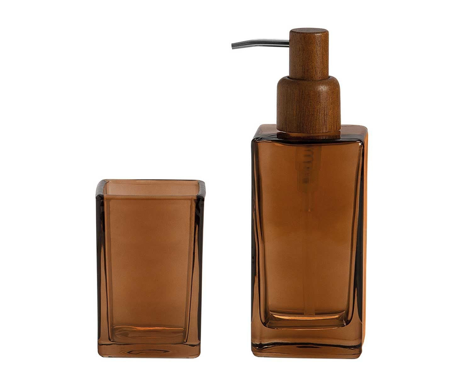 Dispensador De Cristal Marrón 400ml Ba73064 Andrea House