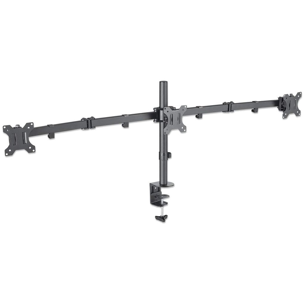 Soporte Manhattan   Para Monitor, De Escritorio, Movimiento Articulado, 3 Pantallas Planas De 13" A 27" Máximo 7 Kg Cada Una