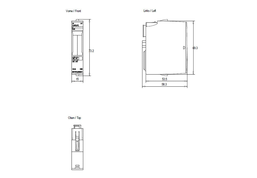 Siem Simatic Et 200sp 6es7134-6jd00-0ca1 Analoges Eingangsmodul, Ai 4xrtd Tc