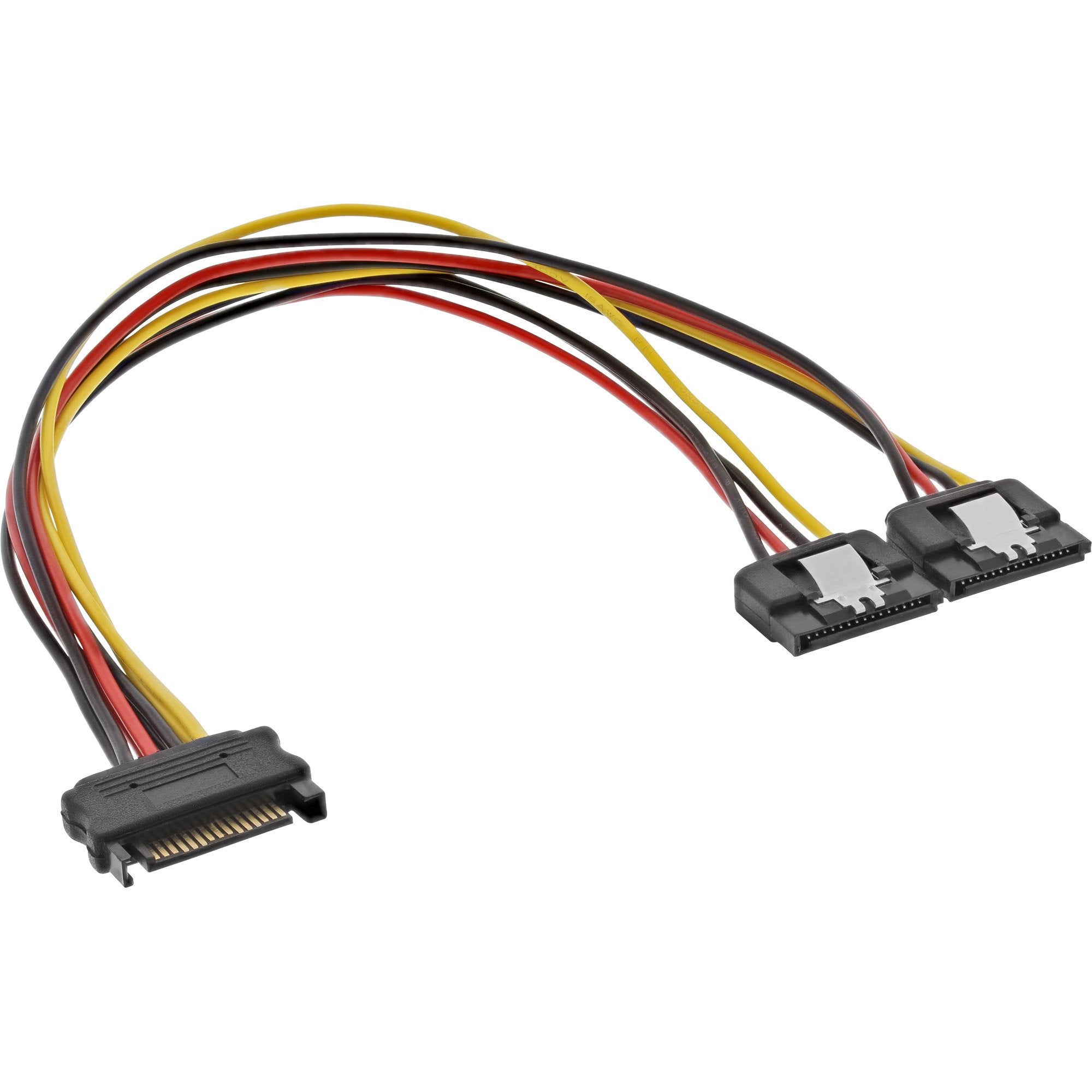 Inline Sata Power Y-Cable Hembra A 2x Macho 0.3m