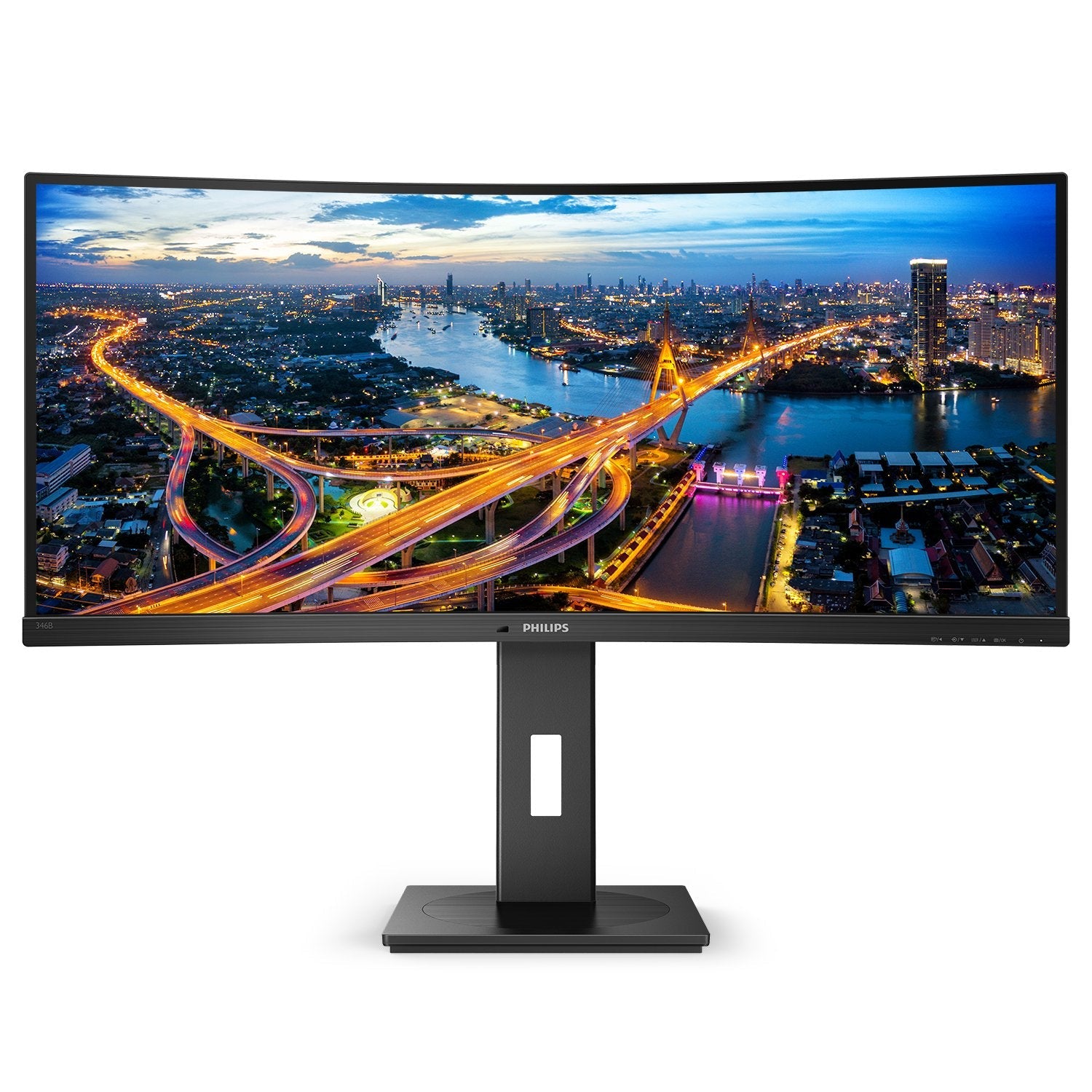 Monitor Profesional Ultrapanorámico Curvo Philips 346b1c 34' Wqhd Multimedia Negro