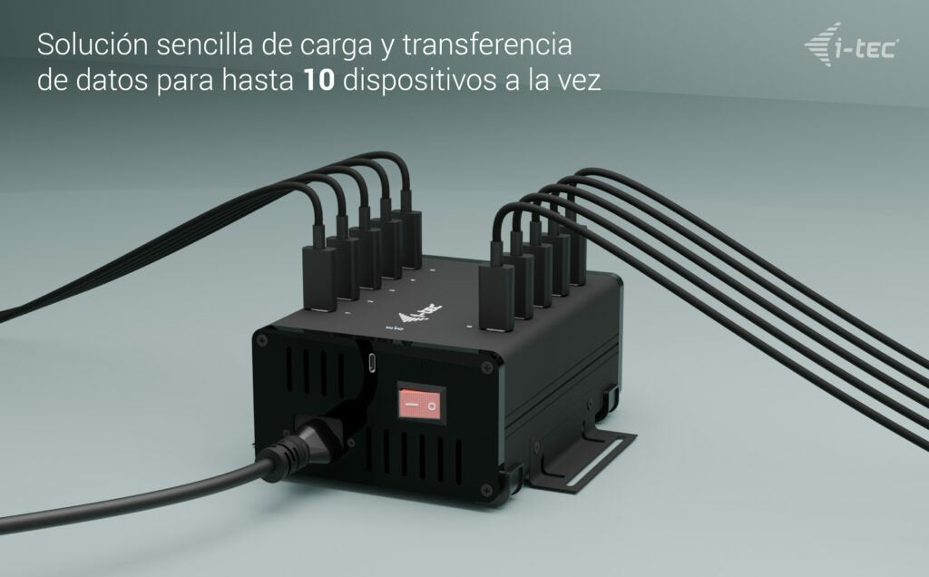 I-Tec Usb-C Usb-A Metal Charging+Data Hub 15w Per Port 10x Usb-C Integrated Power Adapter 180w