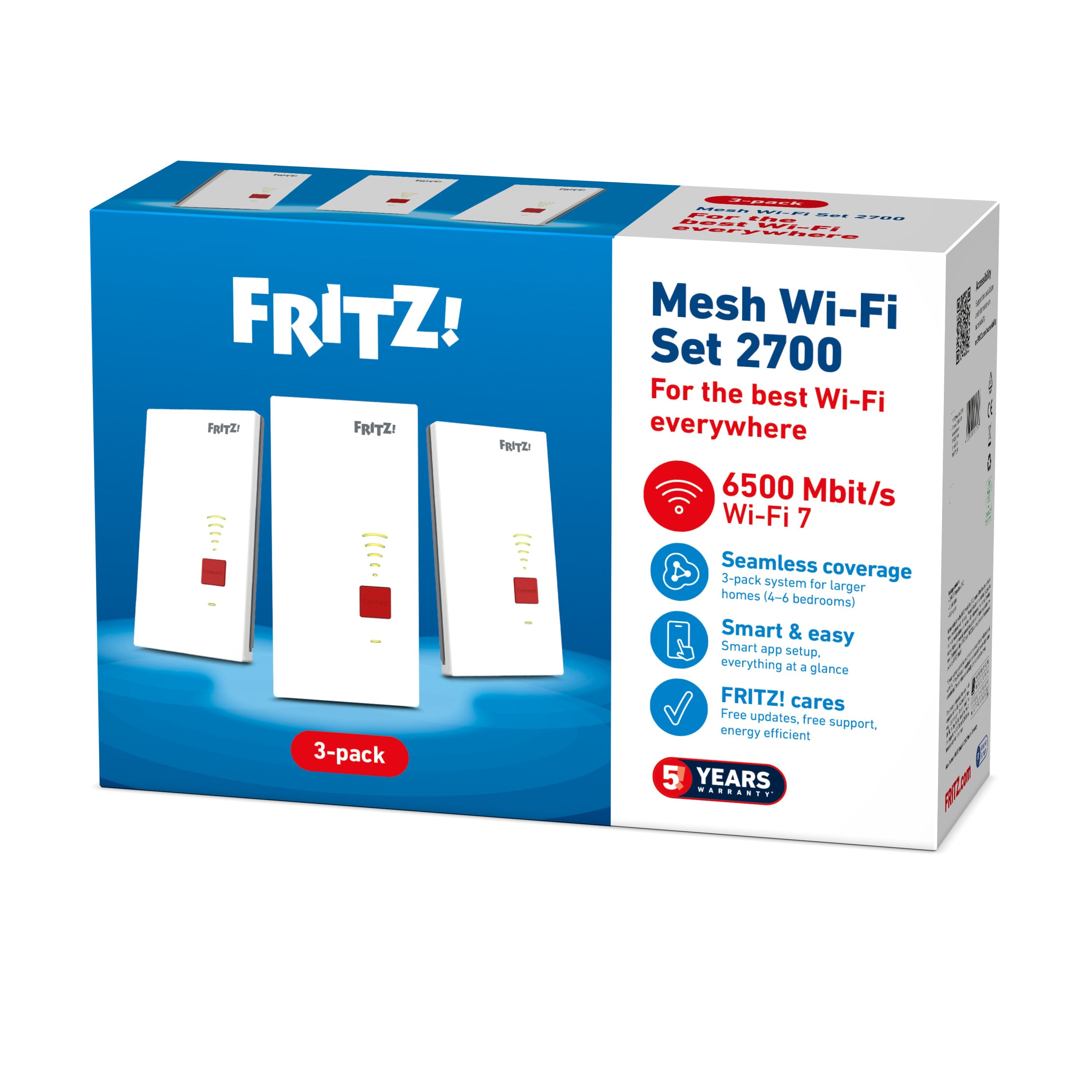 Fritz!Repeater 2700 3-Pack Wifi7 1x2.5g Mesh