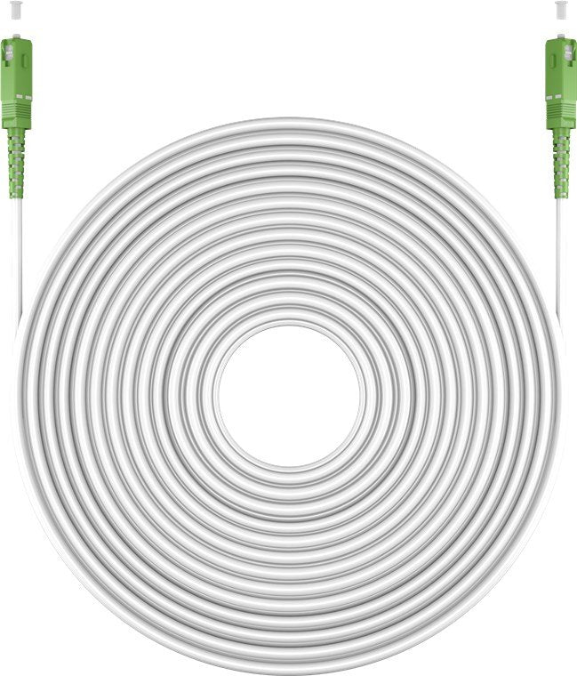 Cable De Fibra Óptica Para Router  0,50m -Ø3 Mm Blanco Latiguillo Monomodo Ftth - 9/125 Os2 - Sc/Apc-Sc/Apc Simplex - Compatible