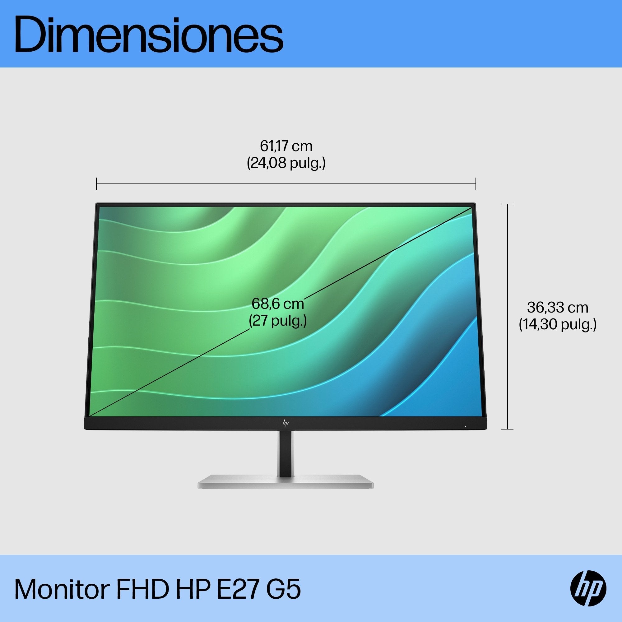 EAN 5715063123997 - HP E27 G5 FHD Monitor pantalla para PC 68,6 cm (27") 1920 x 1080 Pixeles Full HD LCD Negro imagen 5