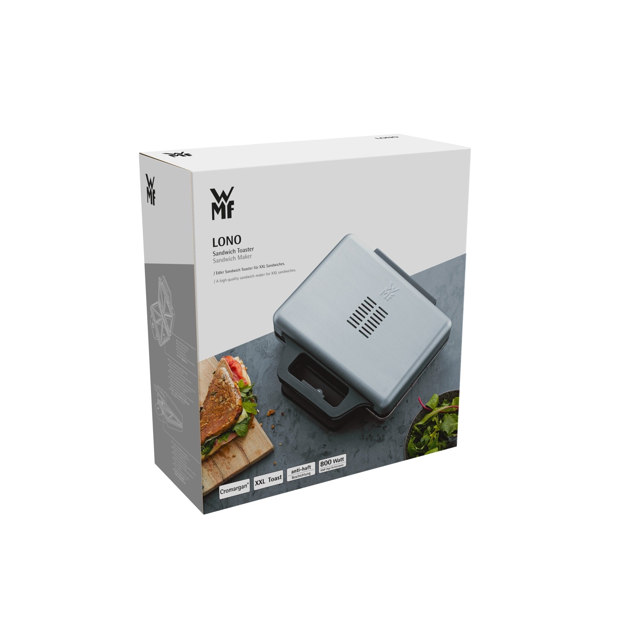 Sandwichera  Wmf 0415150011 800 W Negro, Plata