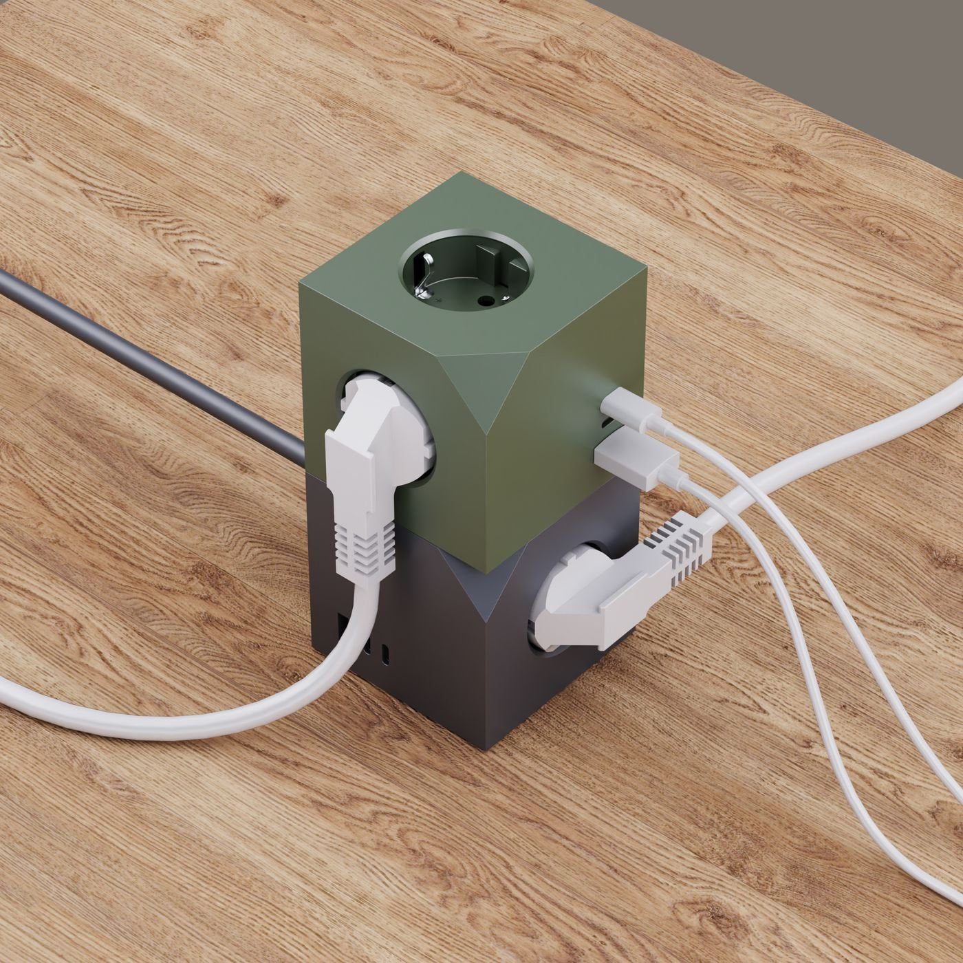 Power Cube, 3 Schuko Outlets  With Magnetic Function, 2