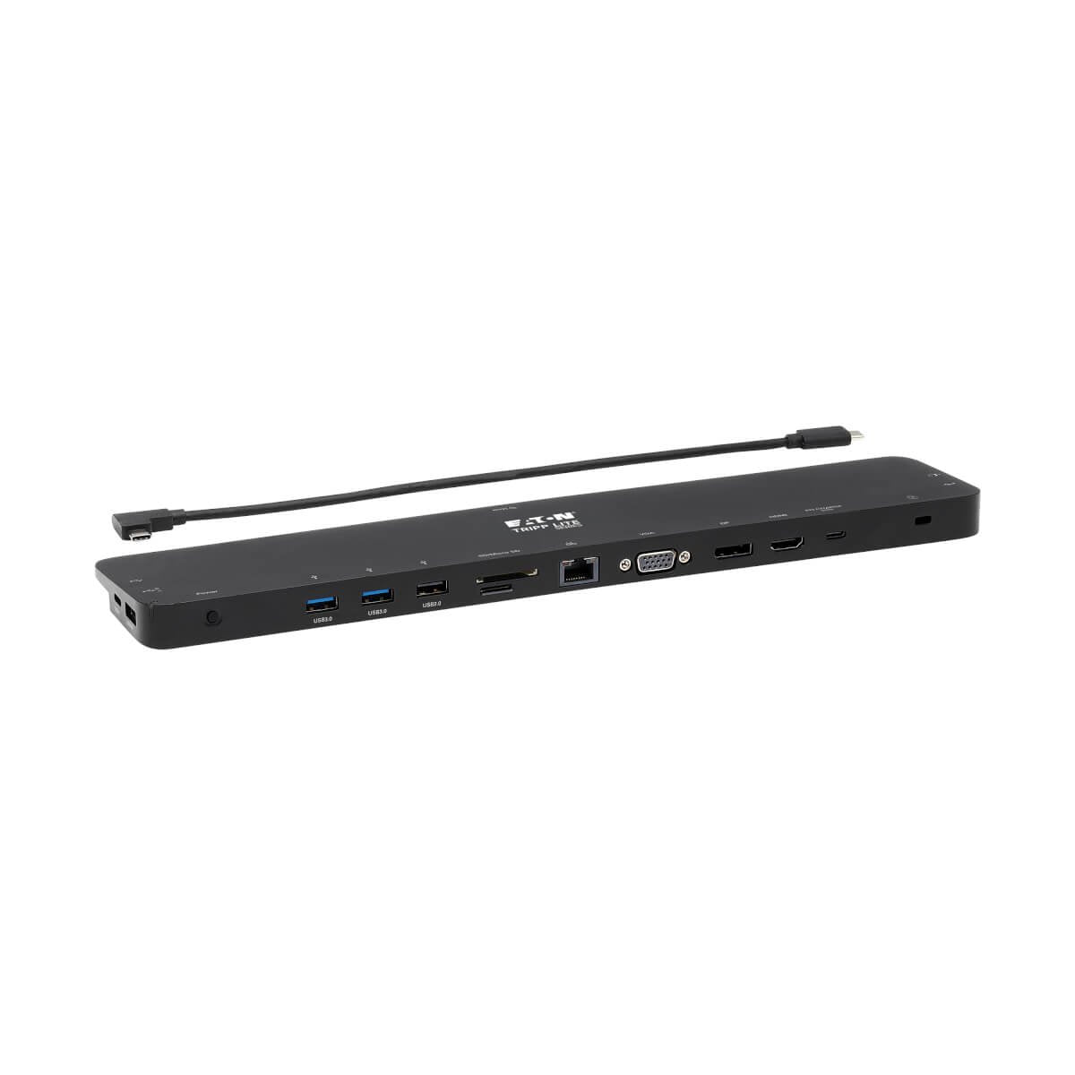 Tripp Lite U442-Dock7d-B Estación De Conexión Usb C, Pantalla Triple - 4k Hdmi Y Dp, Vga, Usb 3.2 Gen 1, Hub Usb A Y Usb C, Gbe, Carga Pd De 100w, Negro