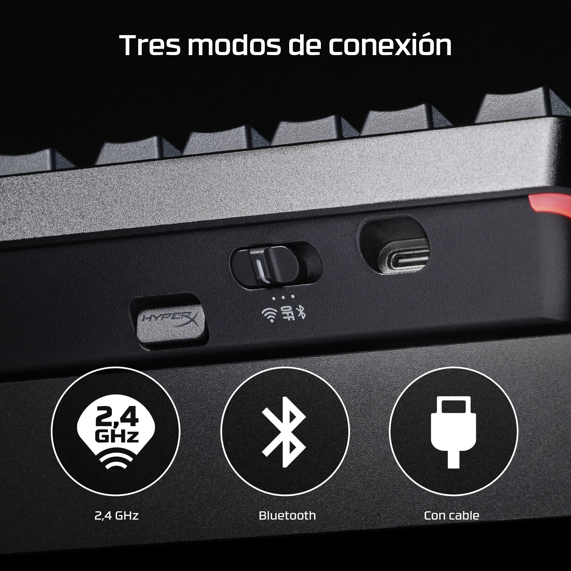 EAN 0197498745510 - HyperX Alloy Rise 75 Wireless Keyboard teclado Juego RF Wireless + Bluetooth Negro imagen 9