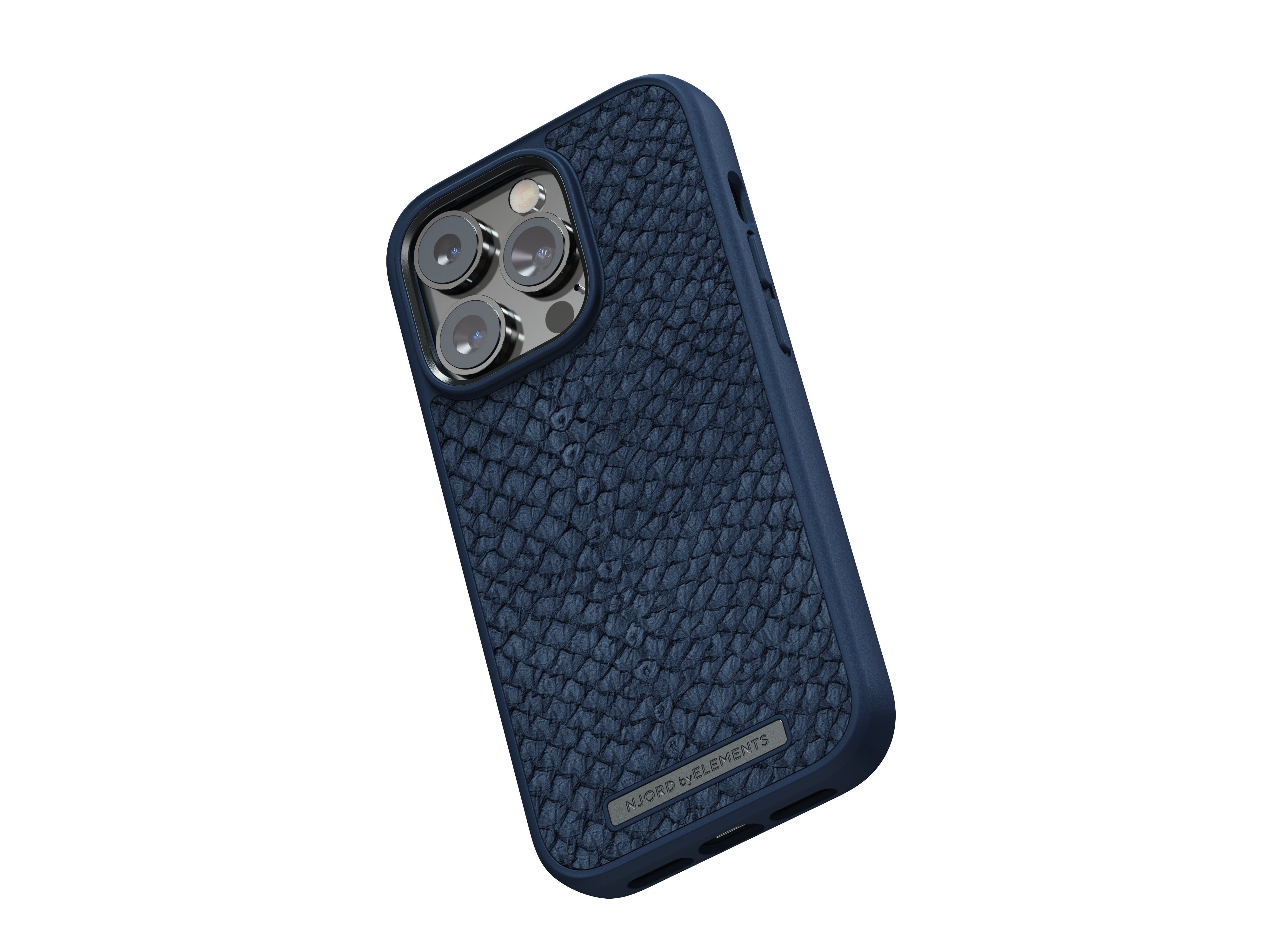 Njord Byelements Salmon Leather Magsafe Case - Iphone 14 Pro -Blue