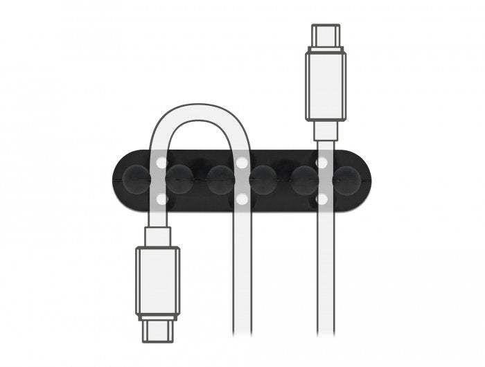 Delock Kabelhalter Con 5 Durchführungen Autoadhesivo 6 Piezas Negro