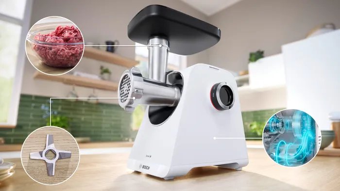 Picadora De Carne Bosch Mfws607w, Power 2100 W, Blanco