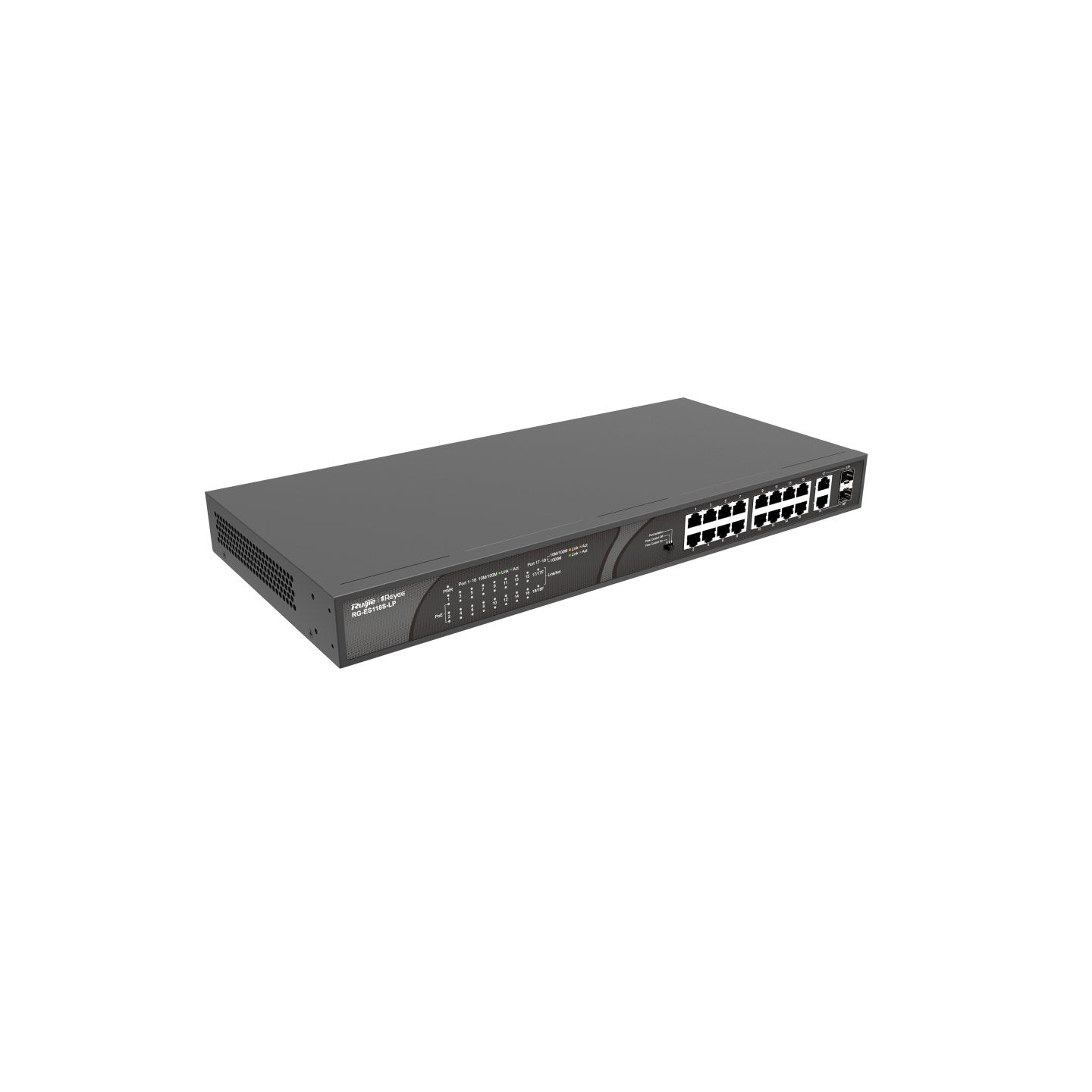Reyee 16-Port 100mbps + 2 Gigabit Rj45/Sfp Combo Ports, 16 Of The Ports Support Poe/Poe+ Power Supp