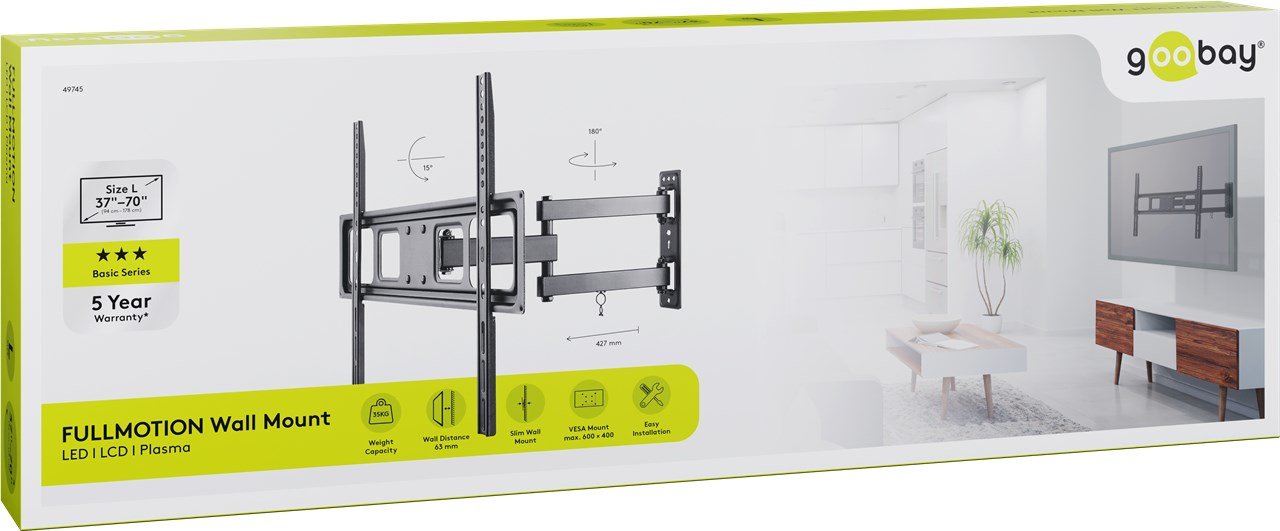 Soporte Tv/Mon  Pared Negro Fullmotion L