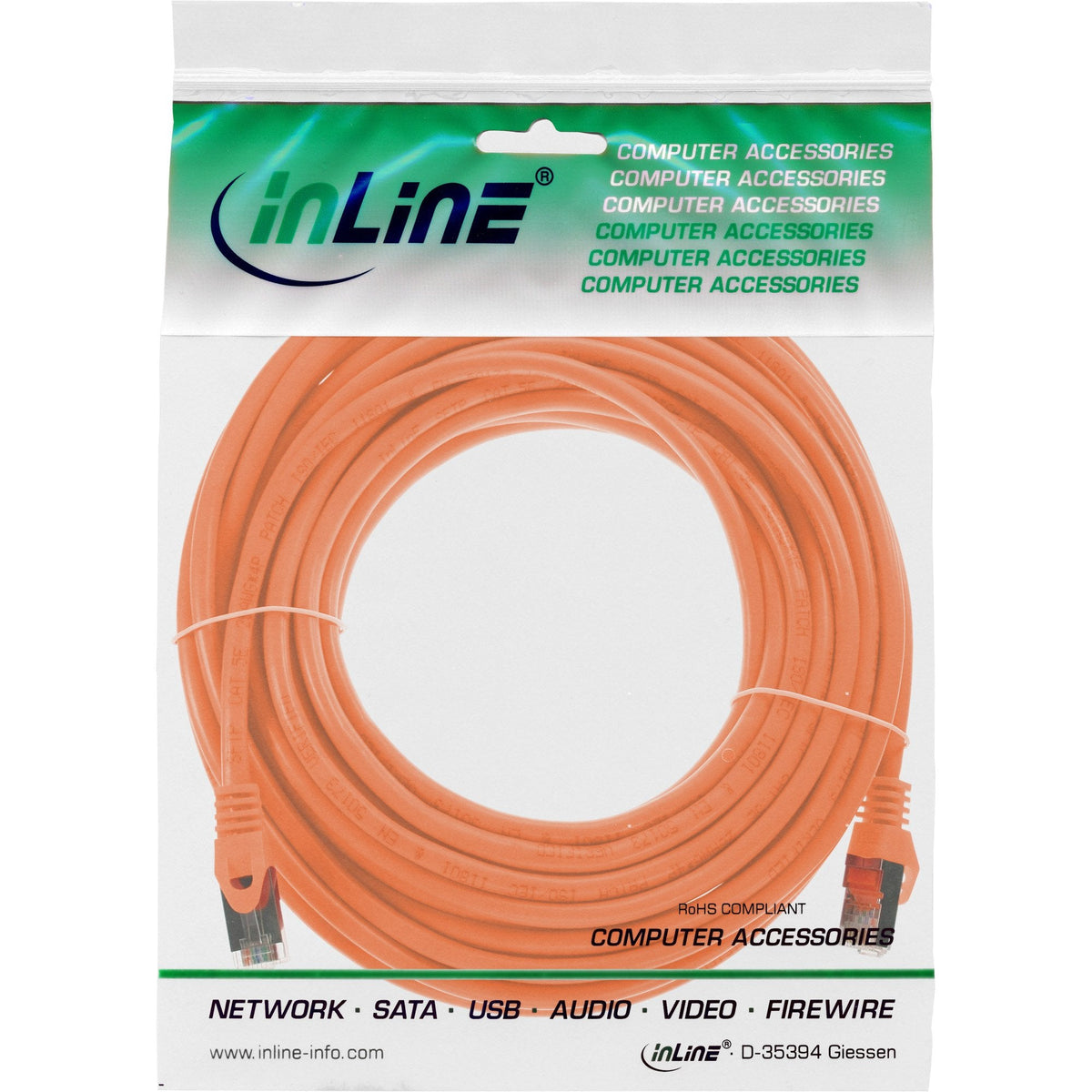 Cable De Red Inline Sf/Utp Cat.5e Naranja 7,5m