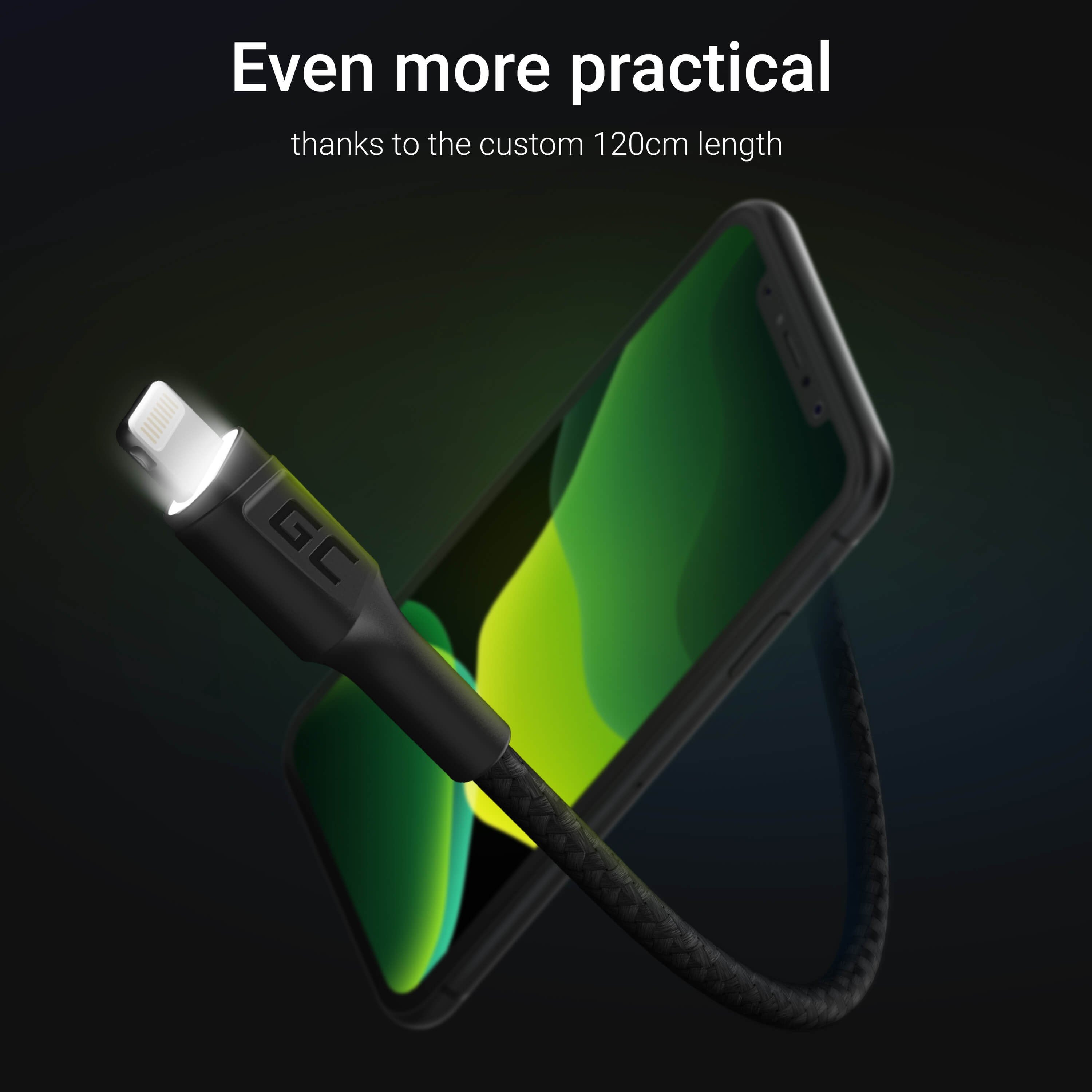 Cable Datos Usb 2.0 A Lightning (Iphone/Ipad) Led Blanco 1.2m Greencell Kabgc05