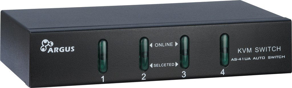 Inter-Tech Kvm-As-41ua Interruptor Kvm Negro, Switch Kvm 1920 X 1440 Pixeles, Negro