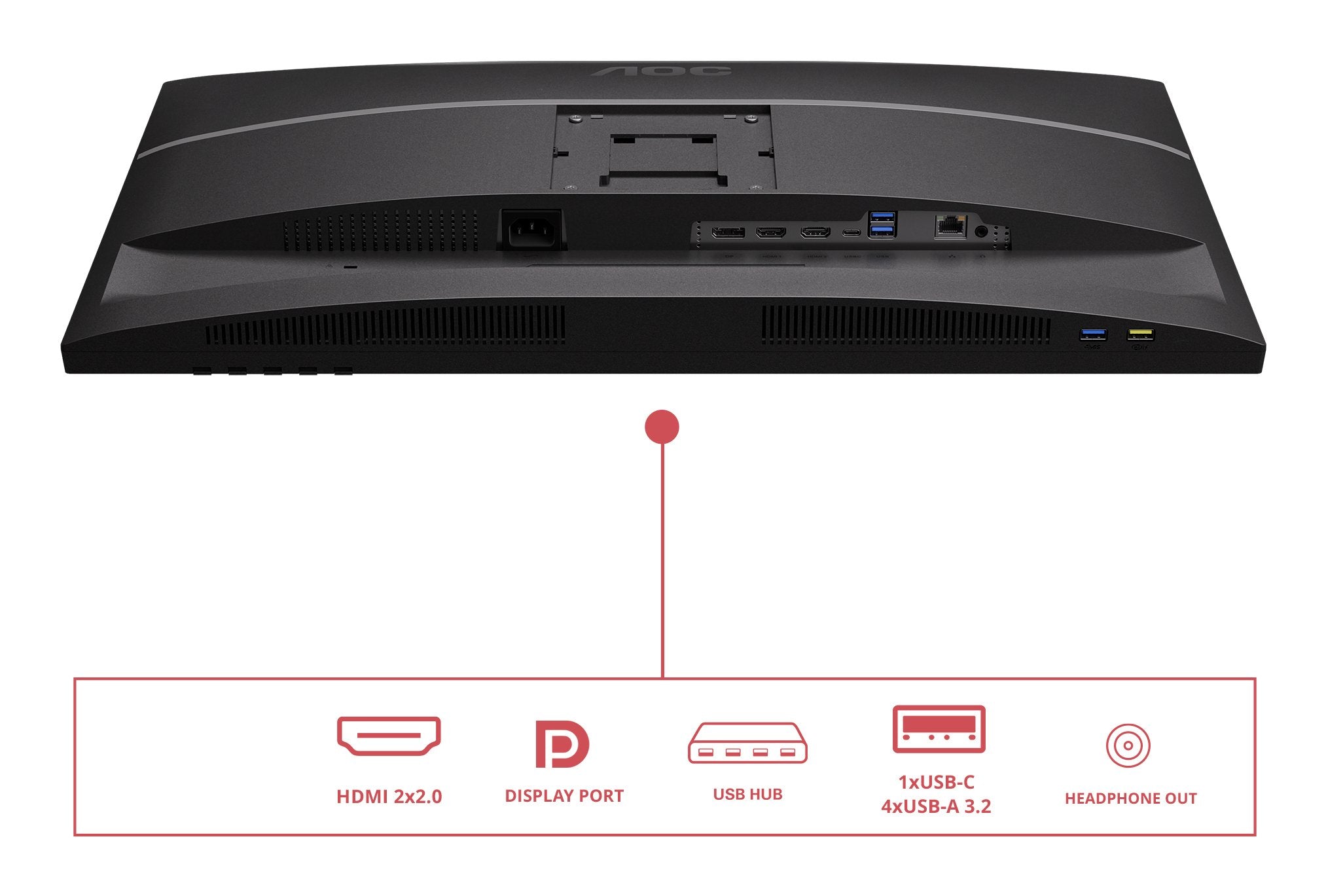 Aoc 68,6cm 27" U27e4cv 16:09 2xhdmi+Dp+Usb-C Lift Spk. Bl