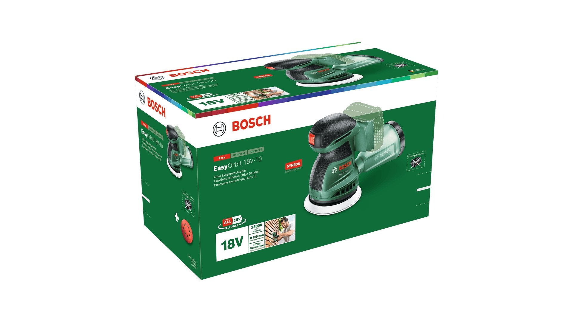 EAN 4053423251227 - Bosch EasyOrbit 18V-10 Lijadora orbital 23000 OPM Negro, Verde imagen 7