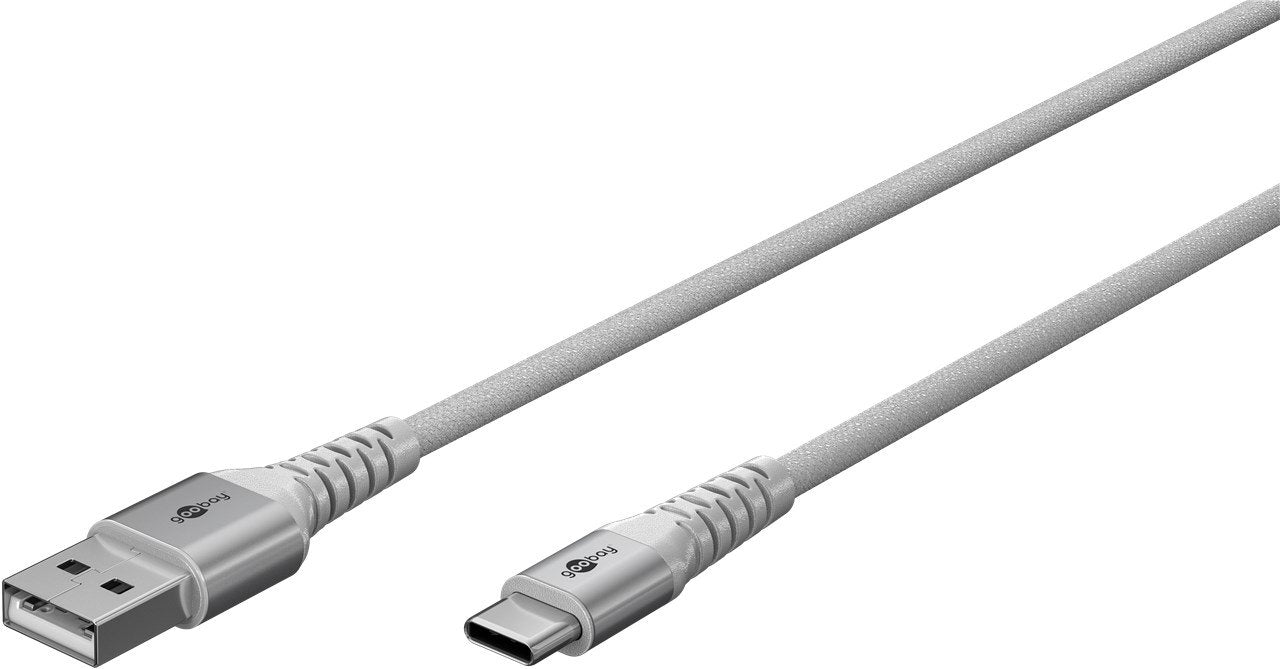 Cable Goobay Textil Supersoft Usb 2.0, Conector Usb-A > Conector Usb-C Blanco, 2 Metros 74531