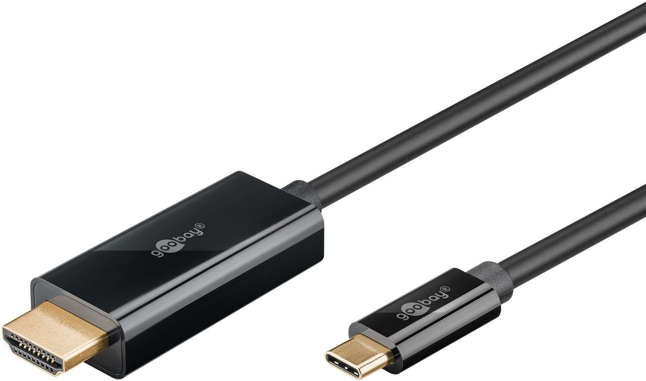 EAN 4040849756962 - Goobay 75696 adaptador de cable de vídeo 1 m USB Tipo C HDMI Negro imagen 2