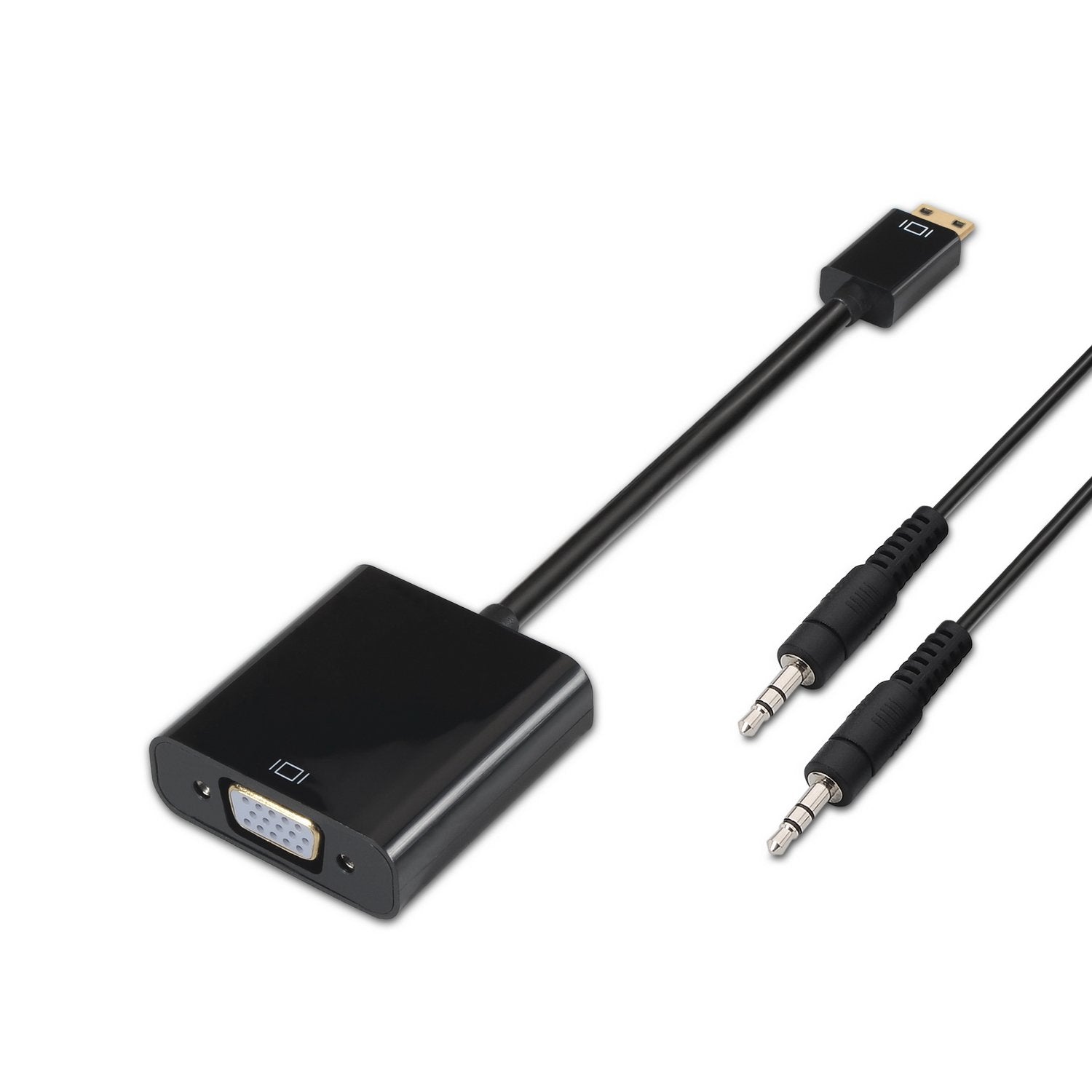 Aisens Conversor Mini Hdmi A Svga+Audio - Hdmi C/M-Svga Hembra+Jack 3.5/H - 10cm +1.0m - Negro
