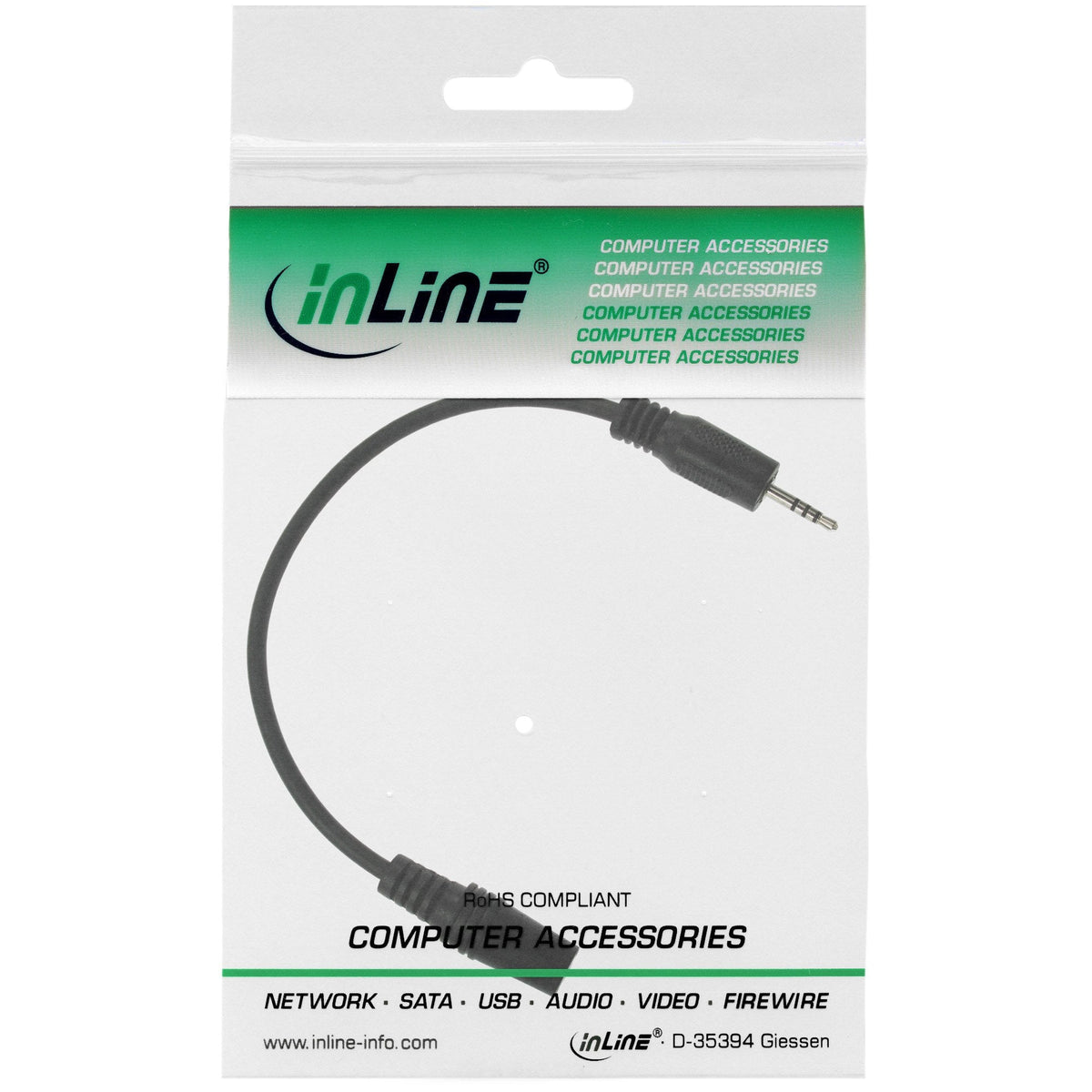 Adaptador De Audio Inline De 4 Pines De 2,5 Mm Macho A 4 Pines De 3,5 Mm Hembra De 3 M