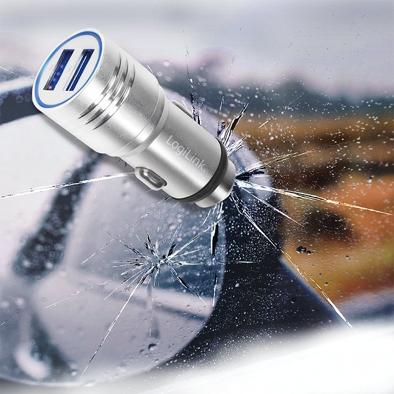 Logilink Pa0228 Adaptador De Carga Usb Para Coche 2 Usb 10,5w