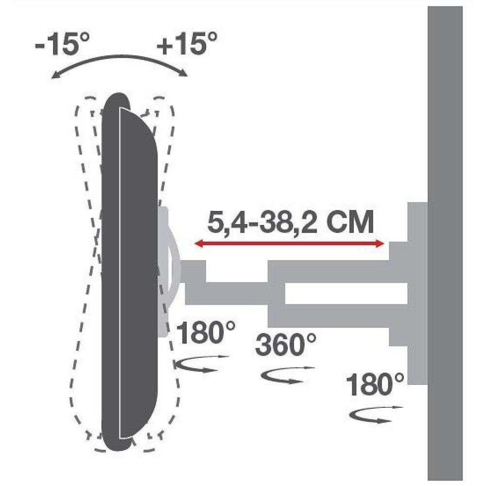 Techly Ica-Lcd 2923b Soporte De Pared Para Pantalla Plana 94 Cm (37") Negro