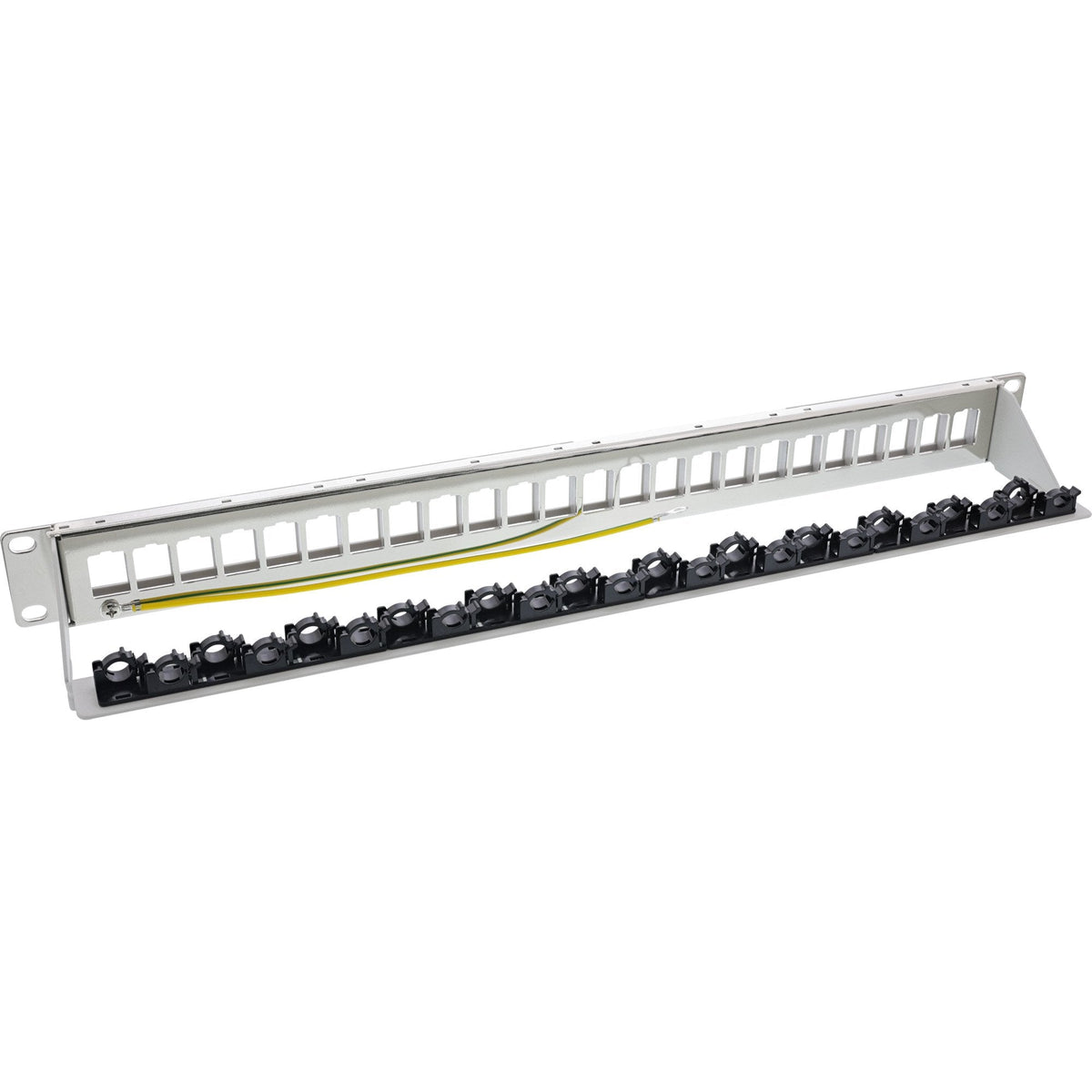 Inline® Patch Panel 24-Way, Keystone Empty Panel Patch Panel, 19", 1u, Light Gris Ral7035