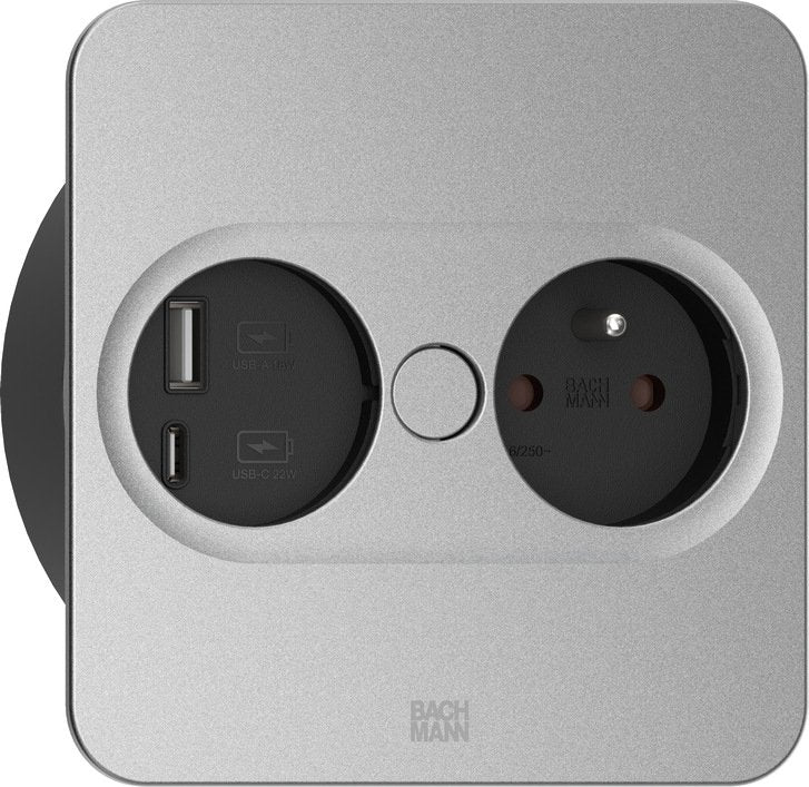EAN 4057298129148 - Bachmann 946.015 toma de corriente Type E + USB A + USB C Acero inoxidable imagen 1