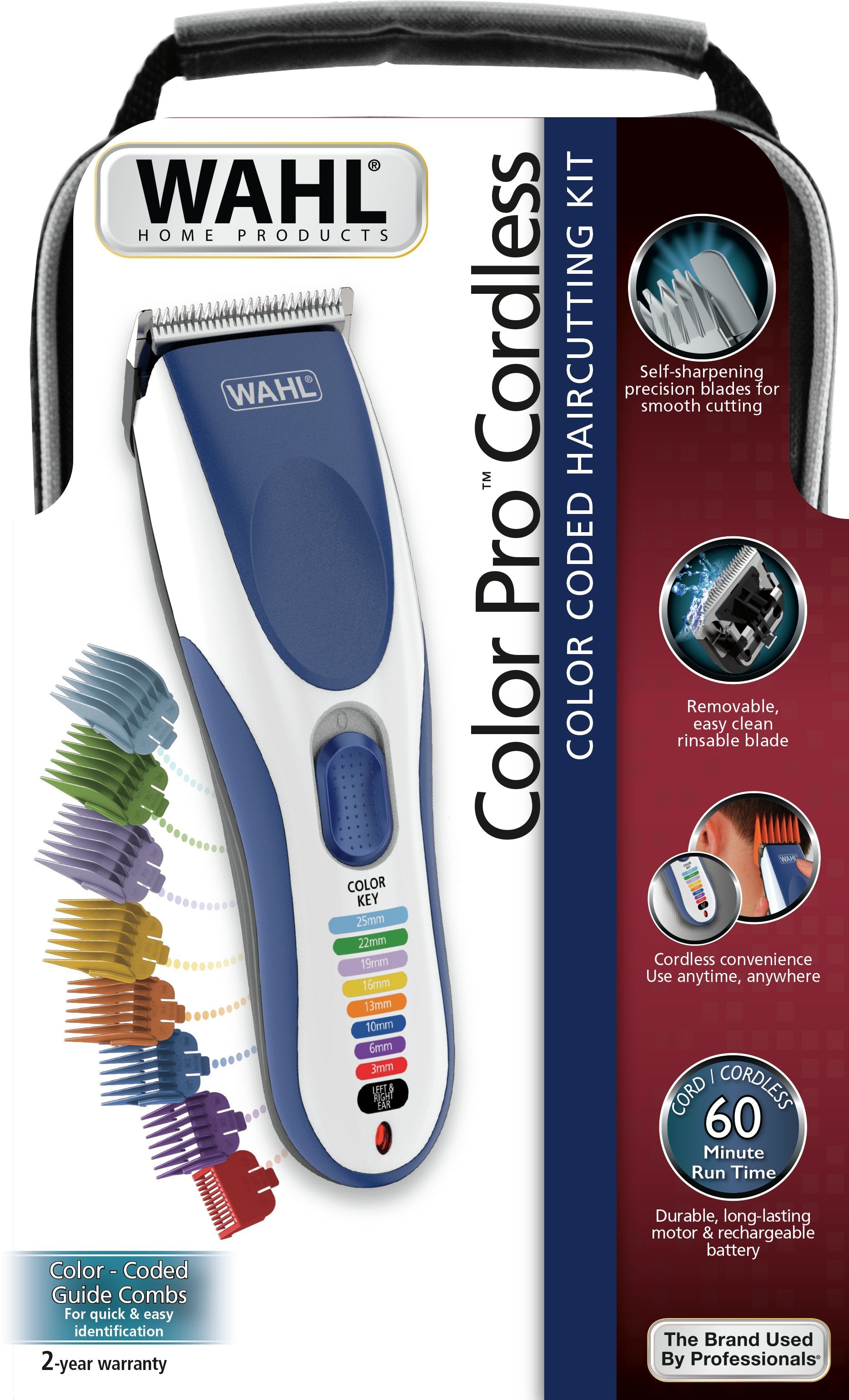 Wahl Color Pro Cordless Cortadora De Pelo Con Batería Y Cuchilla De Precisión