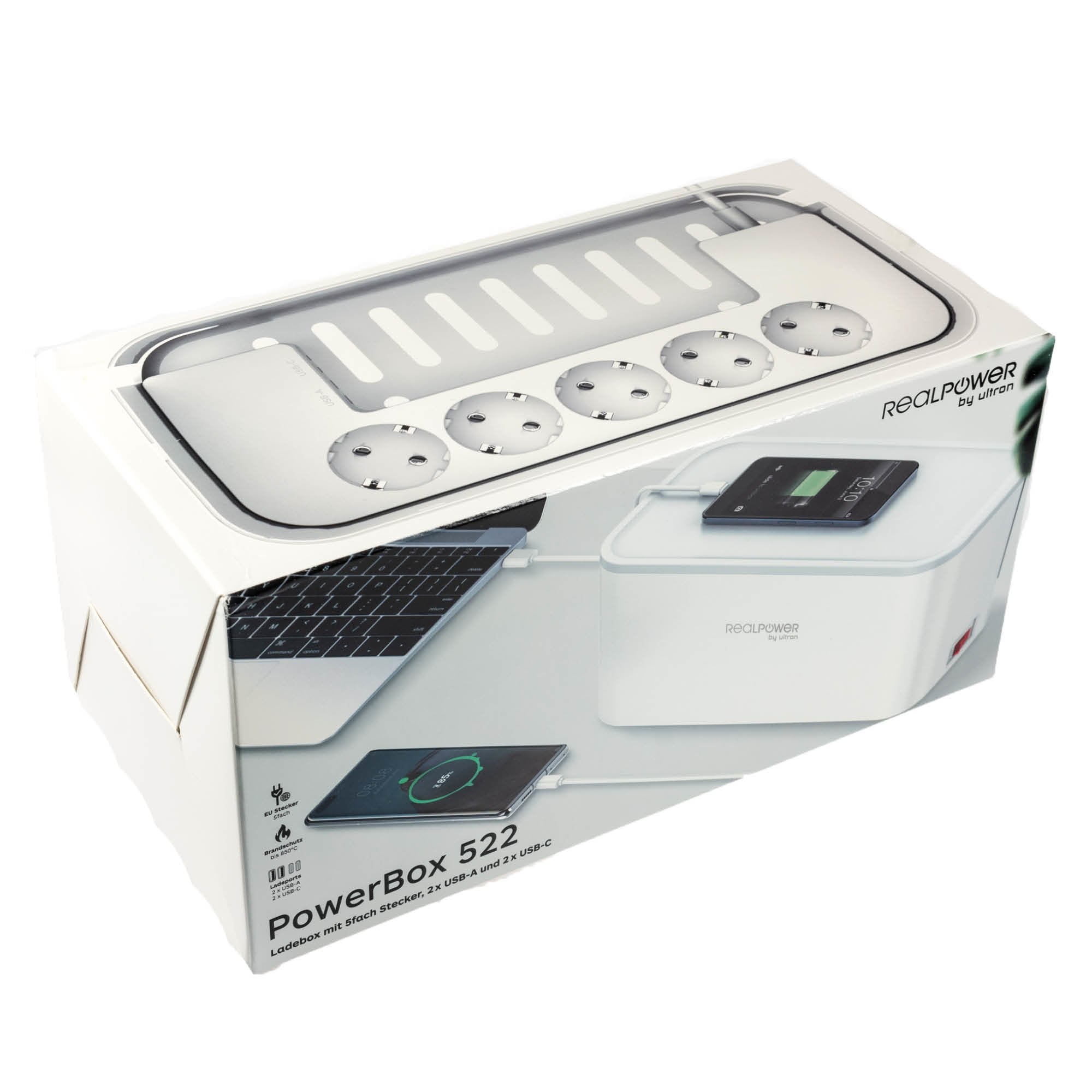 EAN 4040895010698 - RealPower PowerBox 522 base múltiple 1,5 m 5 salidas AC Interior Blanco imagen 2