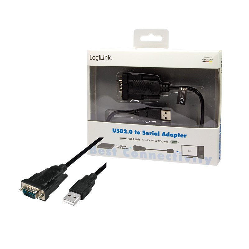Logilink Au0048 Adaptador De Cable Usb 2.0 Rs-232 Negro