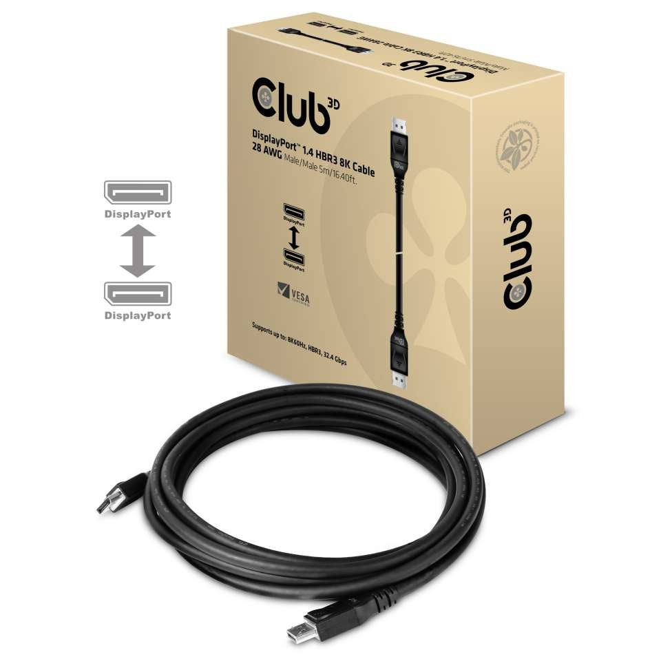 Club3d Cable Displayport 1.4 Hbr3 8k M/M 5 Metro