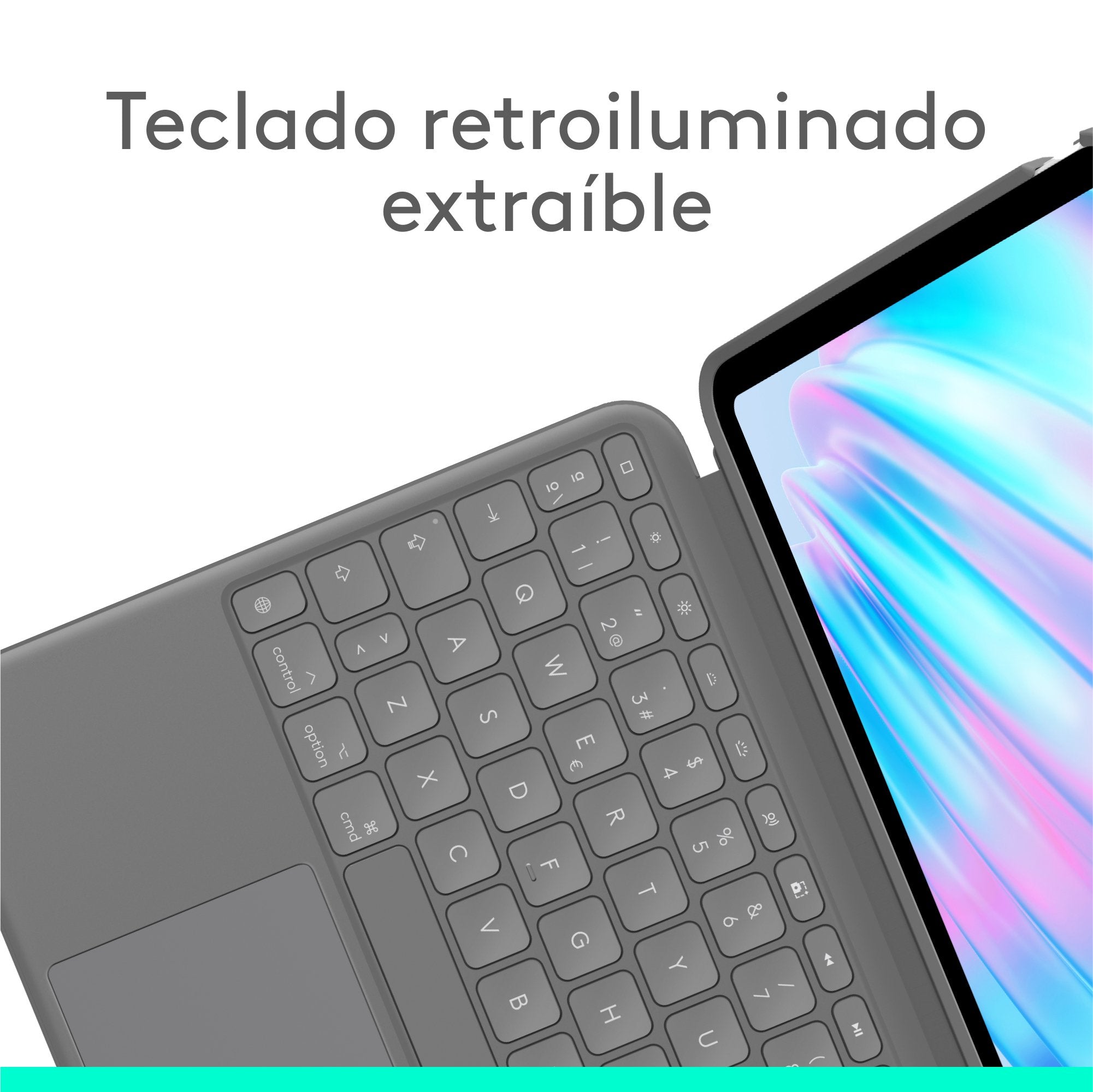 Logitech Combo Touch Caja De Teclado Y Folio Con Panel Táctil Luz Trasera Apple Smart Connector Qwerty Español Gris Oxford
