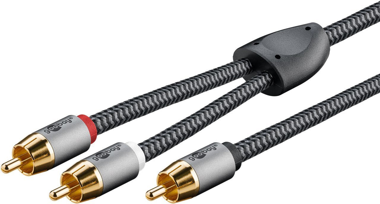 Cable  3,0m 1xrca M A 2xrca Macho Subwoofer Flexiplus Nylon Goobay