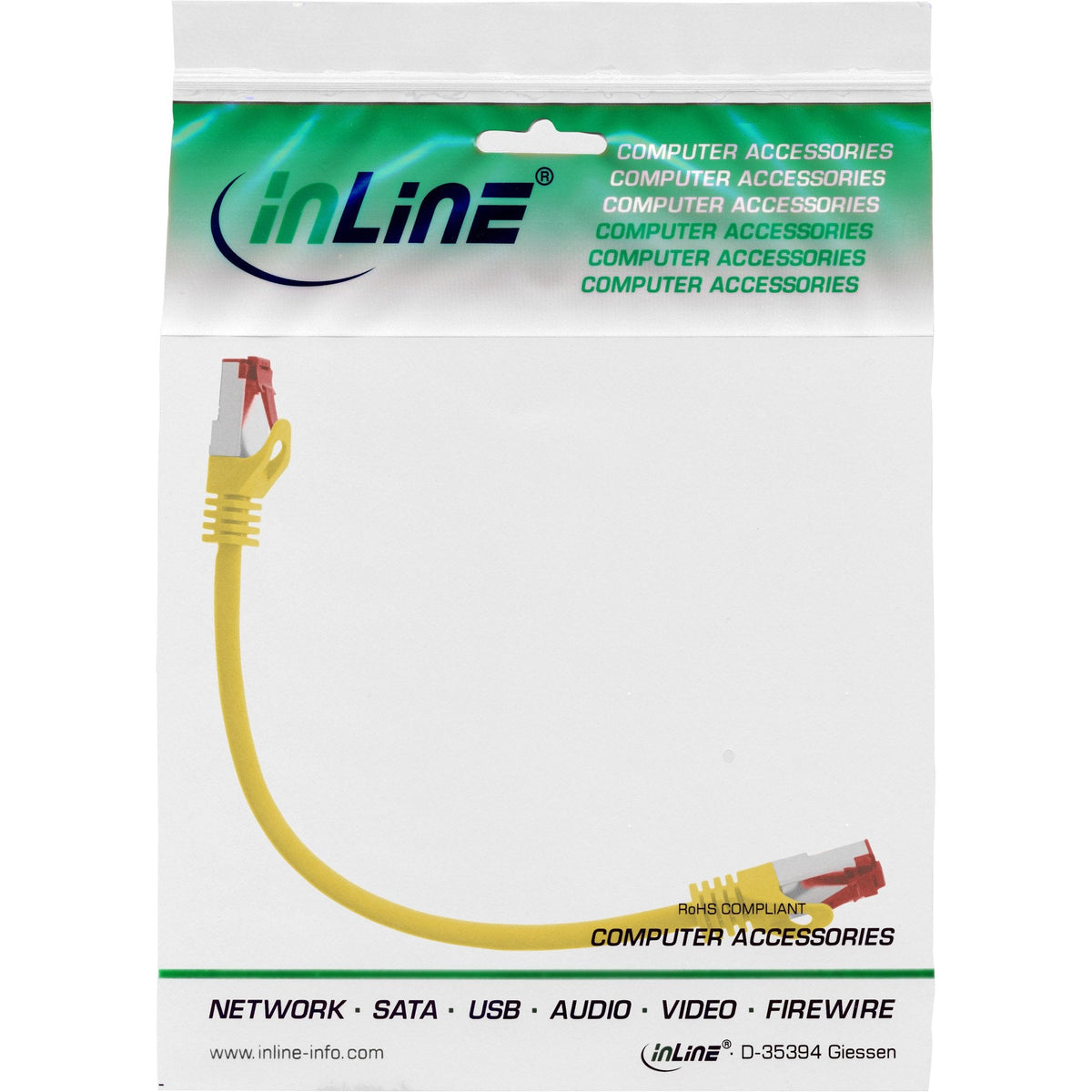 Inline® Cable De Red S/Ftp Pimf Cat.6 250mhz Pvc Cca Amarillo 0.3m