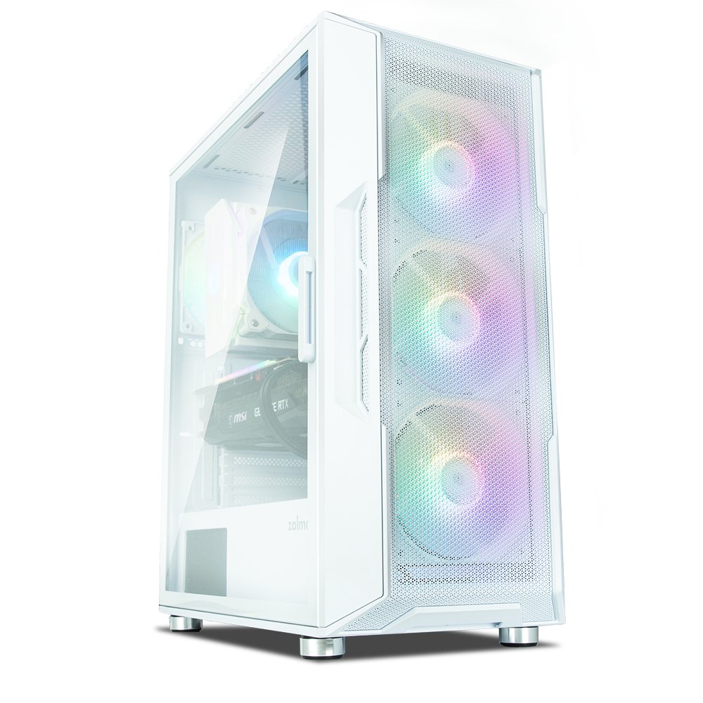 Caja Pc Zalman I3 Neo Atx Mid Tower White Rgb Fan X4