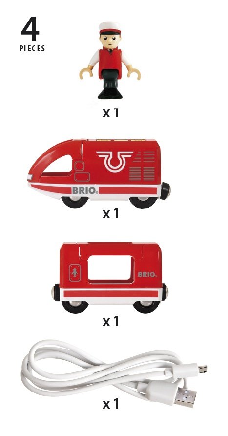 Brio Tren De Pasajeros A Batería World Red, Vehículo De Juguete 33746