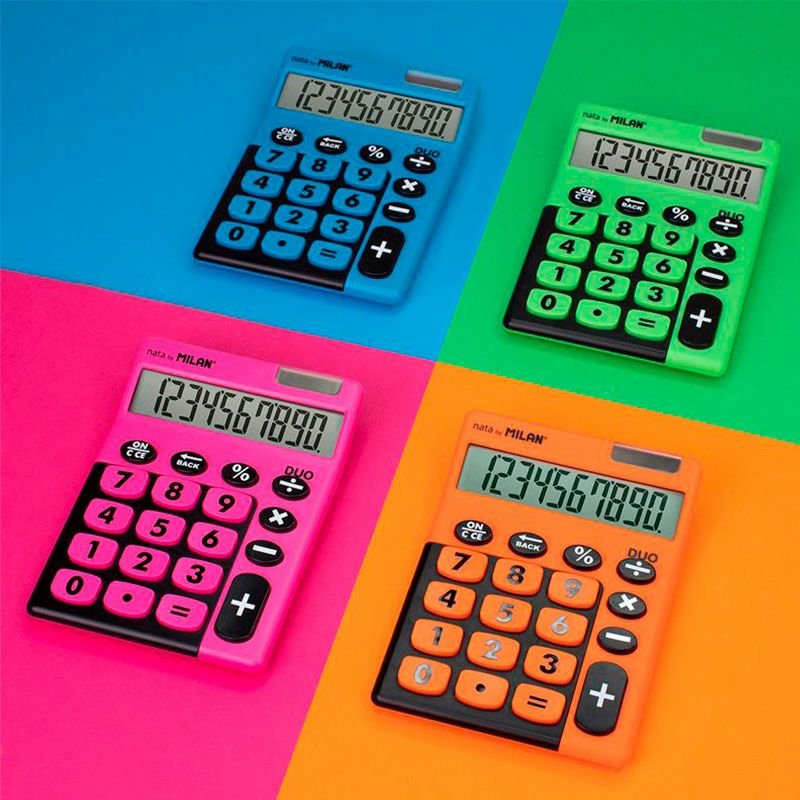 Milan Calculadora Touch Duo 10 Digitos Dual Blister Rosa