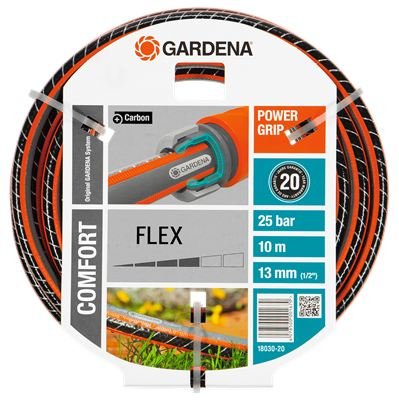 Manguera Flex Comfort Gardena 13 Mm (1/2 ") Negro / Naranja, 10 Metros