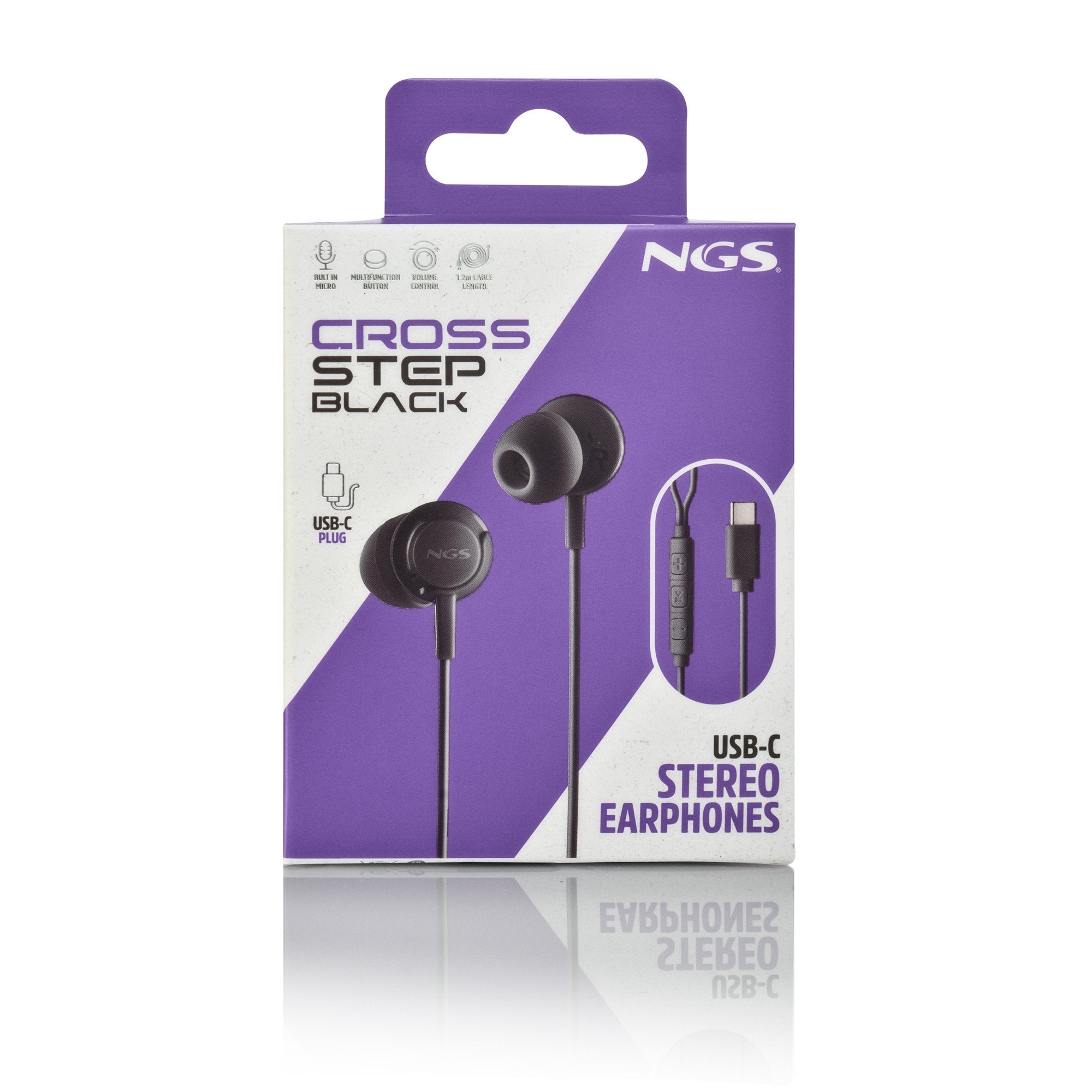 Auriculares Intrauditivos Ngs Cross Step Con Micrófono Usb Tipo-C Negros